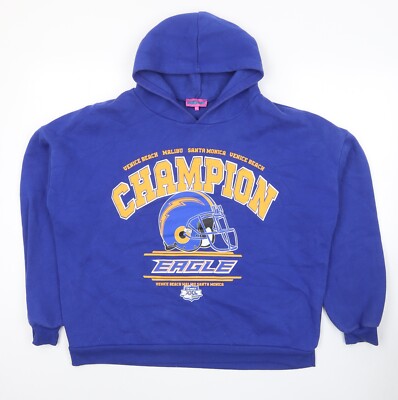 Edikted Damen Hoodie blau Viskosemischung Größe XS Champion Eagle Si