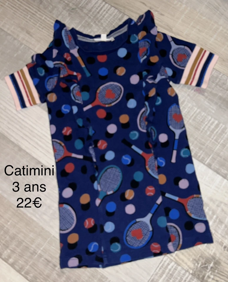 Catimini 3 Ans Fille : robe Bleu Tennis Été TBE - Photo 1/1