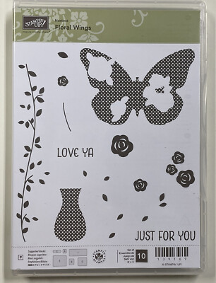 Stampin Up FLORAL WINGS Photopolymer 10 NEW Large Butterfly Roses Ivy Greetings