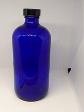 Apothecary Glass Bottle Large 16 Oz Cobalt Blue BOSTON ROUND Medicine