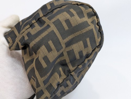 FENDI zucca Pouch Purse Clutch Bag brown nylon Authentic - Picture 16 of 18