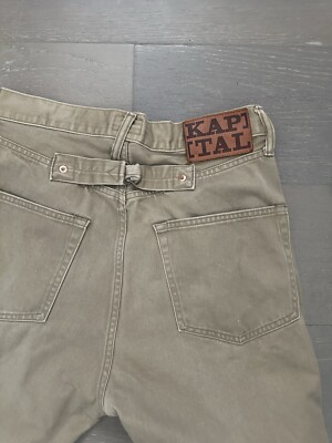 KAPITAL Pants Denim Bone Skeleton Embroidered Camo Beige Okagilly