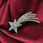 2Ct Round Cut Lab-Created Moissanite Men's Star Brooch Pin 14K White Gold Plated