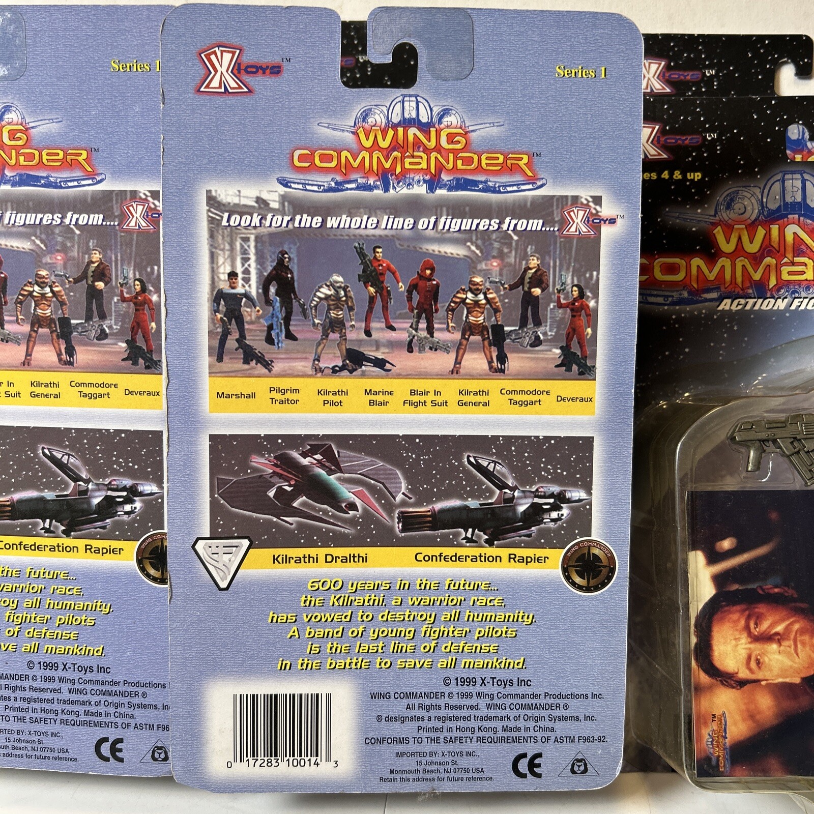 Wing Commander Action Figure Lot X-Toys 1999 Kilrathi Deveraux Taggert - Picture 10 of 10