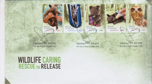 2010 Australia - Wildlife Caring   First Day Cover Peel & Stick
