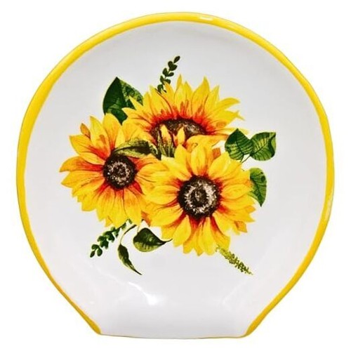 Sunflower Kitchen Decor - Sunflower Spoon Rest, Ceramic Spoon Rest for Stove