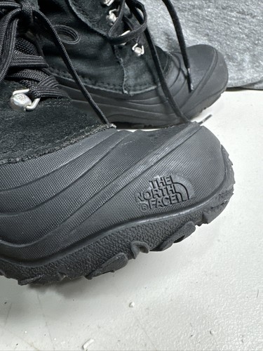 The North Face Kids Size 1 Insulation Waterproof Hiking Black Boots Hear Seeker - Picture 3 of 11