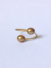 Deep Golden Pearl Bypass Ring