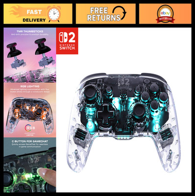 Wireless RGB Gaming Controller for Nintendo Switch - Customizable Lighting, TMR
