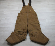 Carhartt Bib Overalls Men's 36x28 Duck Arctic Quilt Lined Double Knee R03 USA