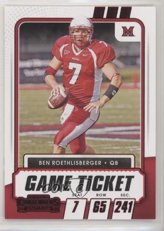 2021 Panini Contenders Draft Picks Game Ticket Red Ben Roethlisberger #12 03hd