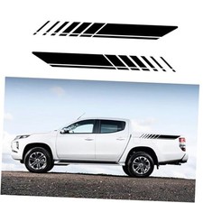 2PCS Car Decal Off-Road Sport Striped Graphic Decal Self-Adhesive Black