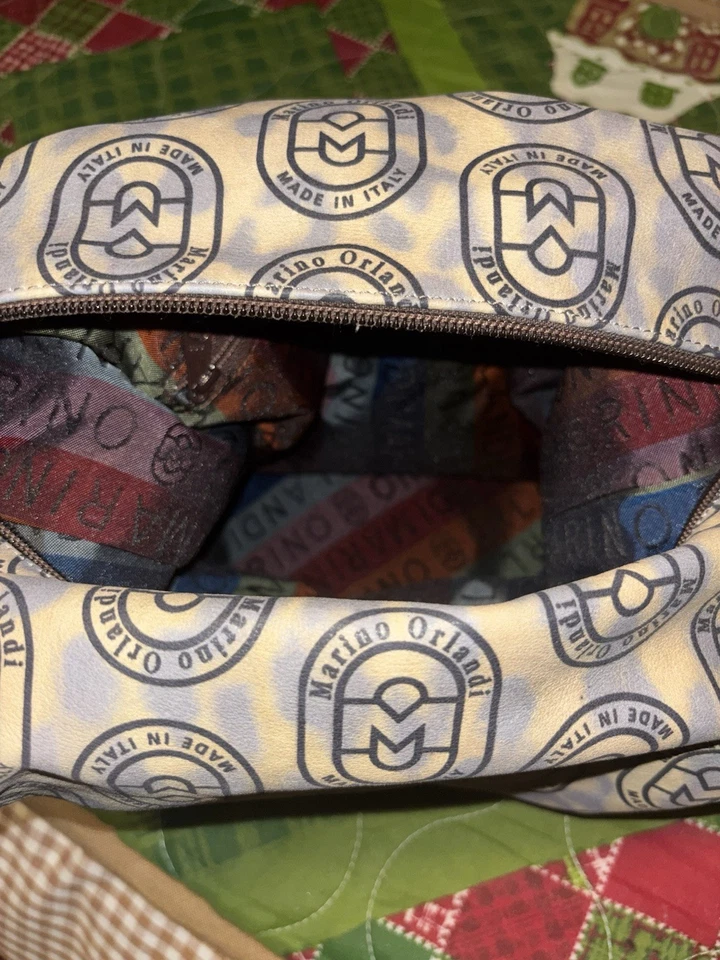 Marino Orlandi Italian Authentic Leather Monogram Shoulder Bag - Image 4 of 4