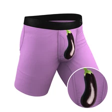 Shinesty "The Double Entendre" Eggplant Long Leg Ball Hammock® Pouch Boxer Brief