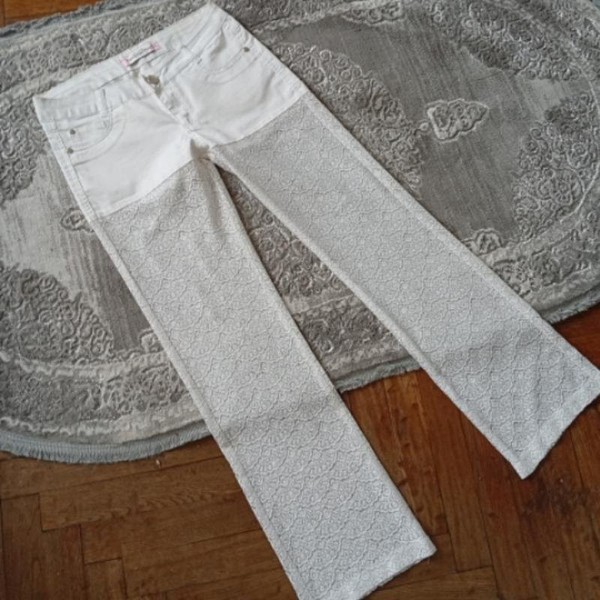 Women American Vintage Trousers White Cotton M