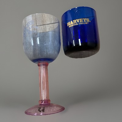 Baileys Malibu Harvey s Cobalt Hiram Walker Glass Lot  