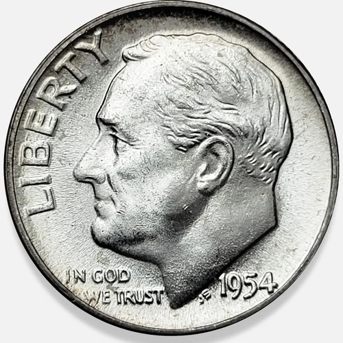 1954 P Roosevelt 10c Dime 90% Silver BU Unc * Original Surfaces * 1954P #1