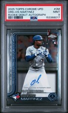 2025 Topps Chrome Update Orelvis Martinez Rookie Debut Auto PSA 9