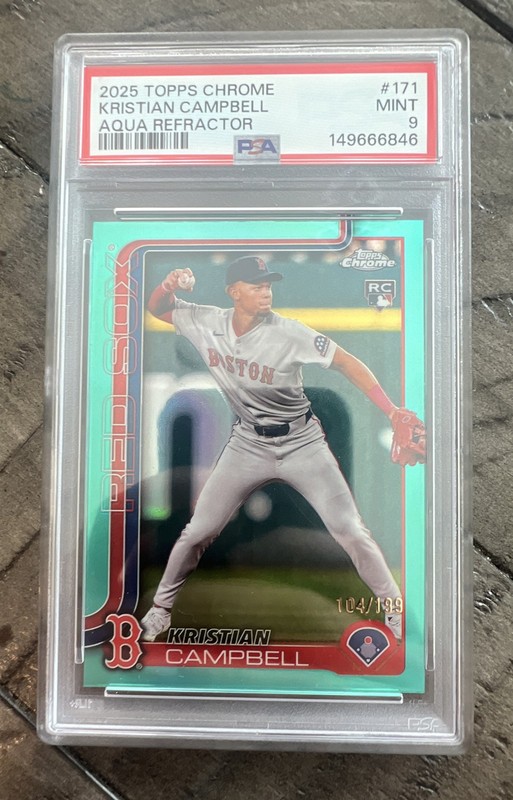 2025 Topps Chrome - Kristian Campbell #171 Aqua Refractor /199 (RC)