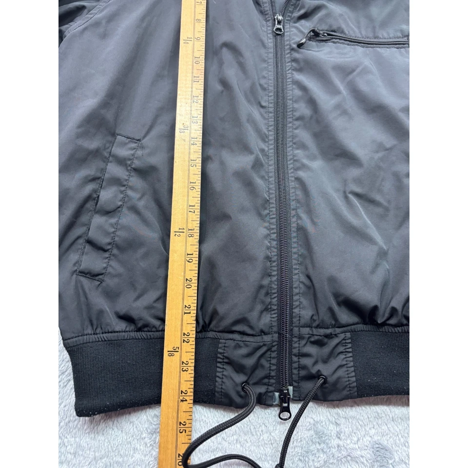 Stussy Black Hooded Zip Jacket Bomber Windbreaker Nylon Streetwear Size S - Image 4 of 4