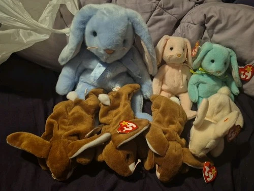 Lot Of 6 Ty Beanie Babies 1 Ty Beanie Buddy Bunny Theme All With Tags Vintage