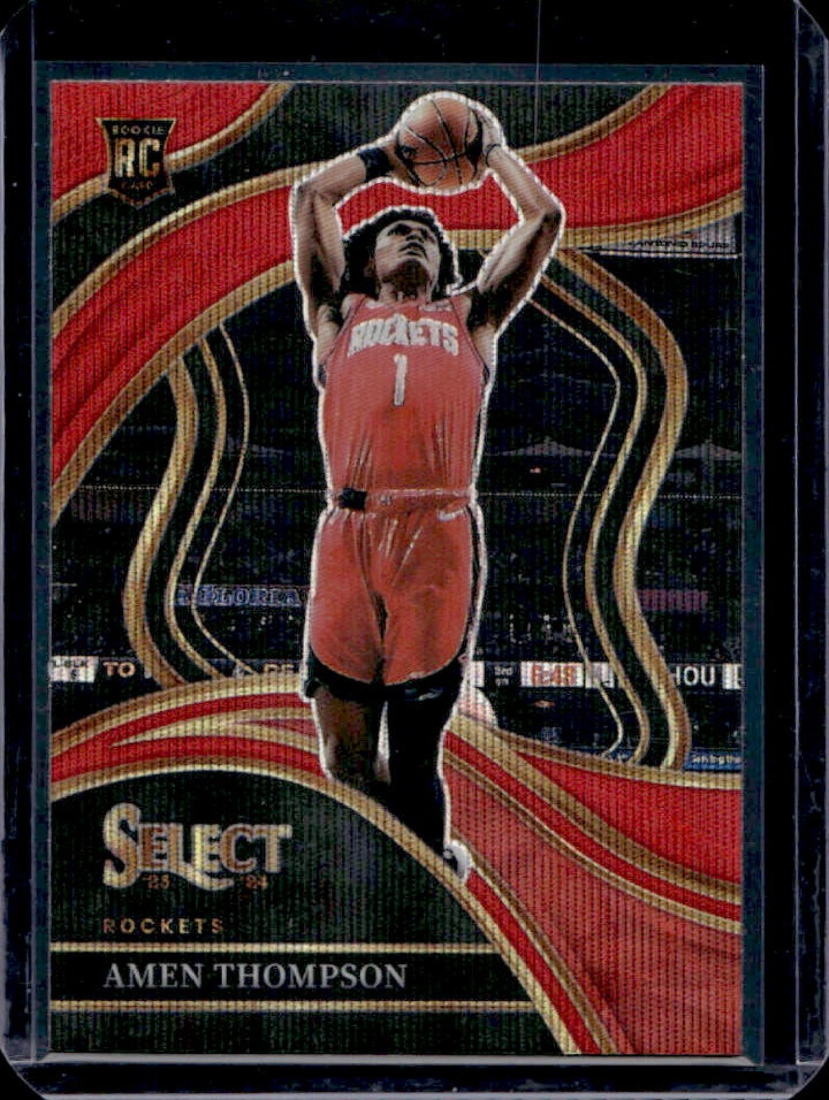 2023-24 Panini Select Amen Thompson RC Red Wave Prizm Courtside #274 Rockets