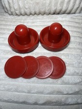 Replacement Mini Air Hockey Pucks and Paddles Set - 2 Pushers  4 Pucks