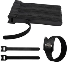 60 PCS Reusable Cable Ties (6 Inch) - Adjustable Hook and Loop Cord Straps, Wire