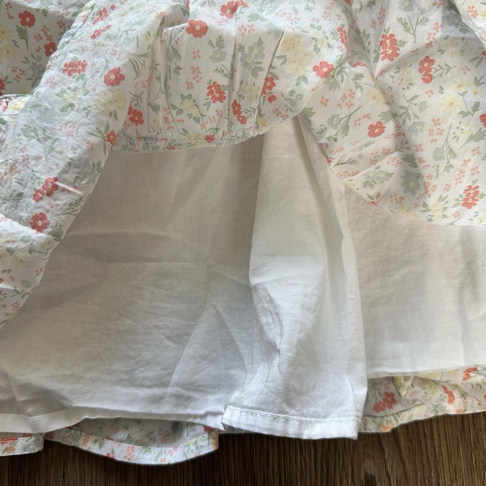 Janie & Jack The Emily Vestido Solero Floral Calado Niñas 14 Sin Mangas Volantes Blanco Foto 3 de 4