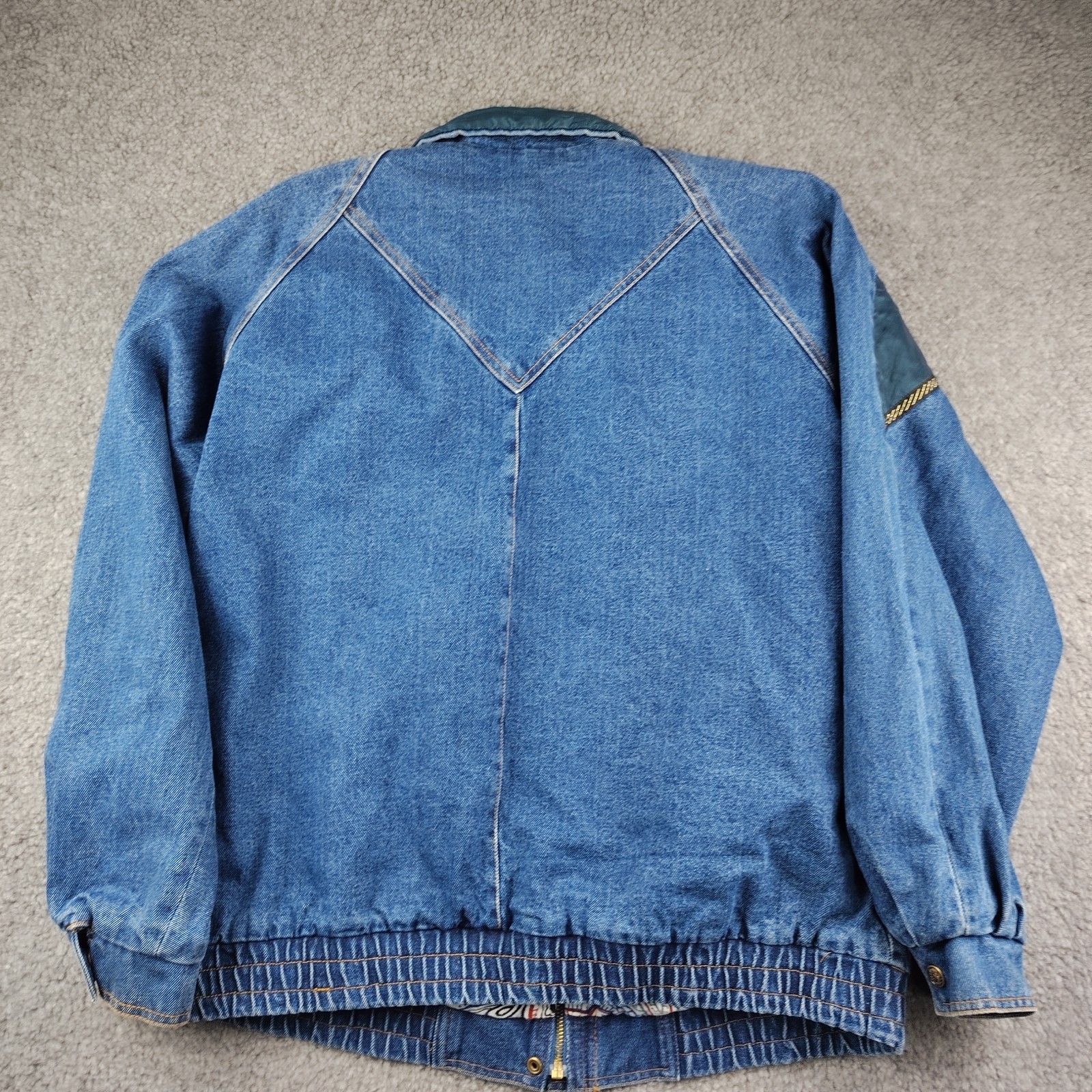 VTG 80s Current Seen Denim Jacket Patchwork Tapes… - image 7