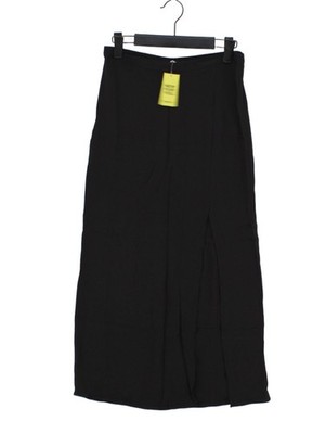 Hush Damen Midi Rock UK 10 Schwarz 100% Viskose Midi A-Linie