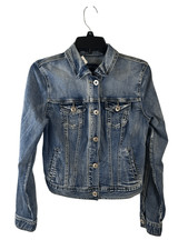 Maurice denim jean womens stretch jacket small new metal buttons new.