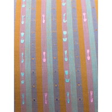 Dan River Premium Woven Fabric Brown Blue Stripe Tufted Cotton Sold by the yd