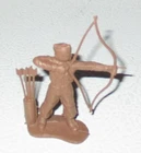 Marx 1950s 60MM Brown Boy Scout Shooting Arrows with Bow with Intact Strings