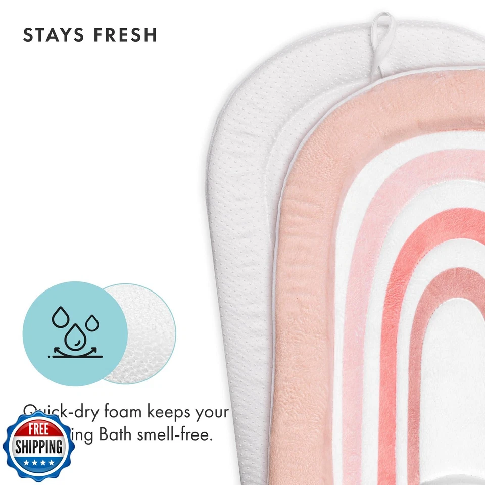 Alfombra de baño para bebé arco iris en flor - Cojín de bañera para fregadero para bebés - Plus Foto 3 de 4