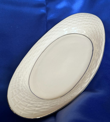 Lattice Like Elongated Lenox Solitaire Serving Bowl - 1'' Flat Oval Shape