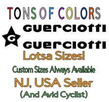 3 Pc. Guerciotti Bikes Die Cut Vinyl Frame Decal Set Cycling Bicycle Italian Vel