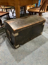 Victorian painted pine dome trunk