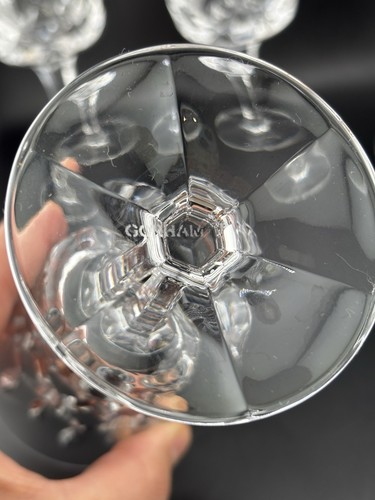 12 Gorham King Edward Blown Lead Crystal Wine Glasses 6” Discontinued Germany - Picture 7 of 9