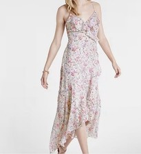 Express Babydoll Floral High Low Dress S Fairycore Y2K Style Wedding Guest Prom