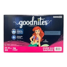 Goodnites Nighttime Bedwetting Underwear for Girls, XS 28-43lb , 74ct Ariel 