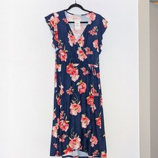 NWT Nordstrom Velvet Torch Faux Wrap Floral Peony Dress XL USA