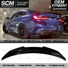 BMW 2019-25 G20 3 SERIES 330E 330I M340 GLOSS BLACK PSM STYLE REAR TRUNK SPOILER