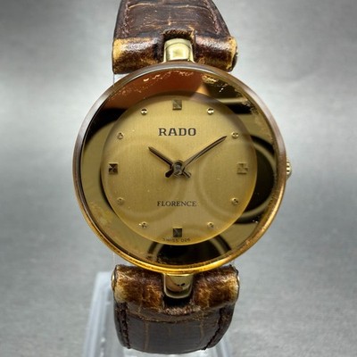 Rado Florence Watch Women 23mm Champagne Dial Gold Tone 153.3678.2 New Battery