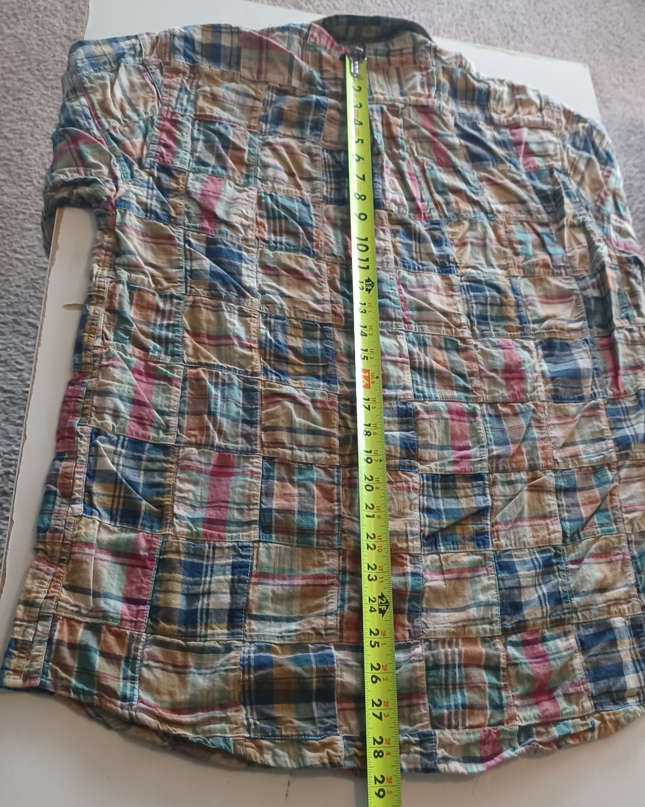 Nautica Medium Madras Patchwork Short Sleeve Butt… - image 7