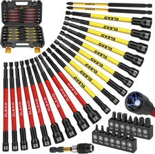 Magnetic Nut Driver Bit Set, 35-Piece Extra Long Nut Driver Set for Impact Drill