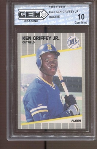 1989 Ken Griffey Jr Fleer #548 Gem Mint 10 RC Rookie Mariners Reds