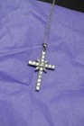 Estate HAROLD TRUJILLO Cross Pendant With White Zircon Stones Sterling 18" chain — photo 10