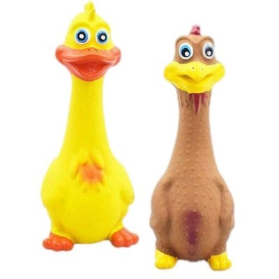 2x Rubber Chicken  Chicken Naughty Novelty Toy Scream Rubber Chicken Duck