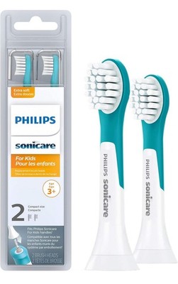 Philips Sonicare for Kids 3+ Genuine Replacement Toothbrush Heads, 2 Brush Heads